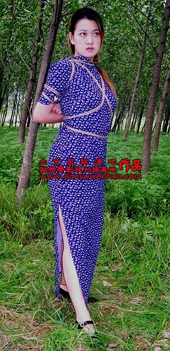 丹丹兰花旗袍004