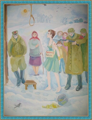 Казнь партизанки (дет.рисунок)