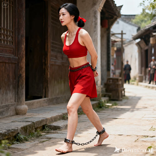 dreamina-2025-12-13-3229-生成一幅细腻清晰的写实摄影图片:古代美丽的寡妇窦娥31岁,但是依然面容秀丽,瓜子...