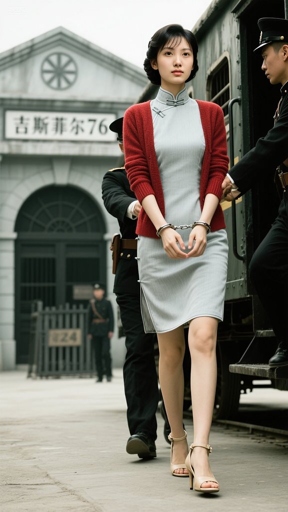 女教师的使命之七押下囚车 - AI女烈作品展示与讨论 - 红霞万朵
