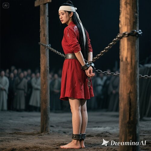 dreamina-2025-07-31-3147-生成一幅写实摄影图片(古装电视剧效果):侧面像:窦娥,女主角,30岁, 但是身材...