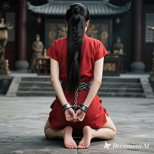dreamina-2025-07-31-3043-生成一幅写实摄影图片(古装电视剧效果):衙门的公堂上,背面像:窦娥,女主角,30...