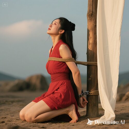 dreamina-2025-07-31-6077-生成一幅写实摄影图片(古装电视剧效果):侧面像:窦娥,女主角,30岁, 但是身材...