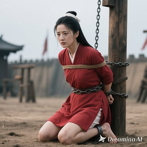 dreamina-2025-07-31-4080-生成一幅写实摄影图片(古装电视剧效果):侧面像:窦娥,女主角,30岁, 但是身材...