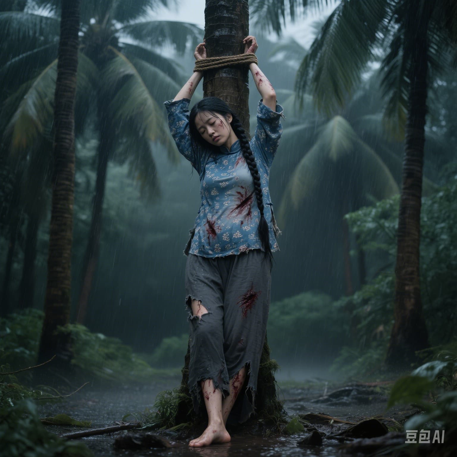 椰林悲歌......... - AI女烈作品展示与讨论 - 红霞万朵