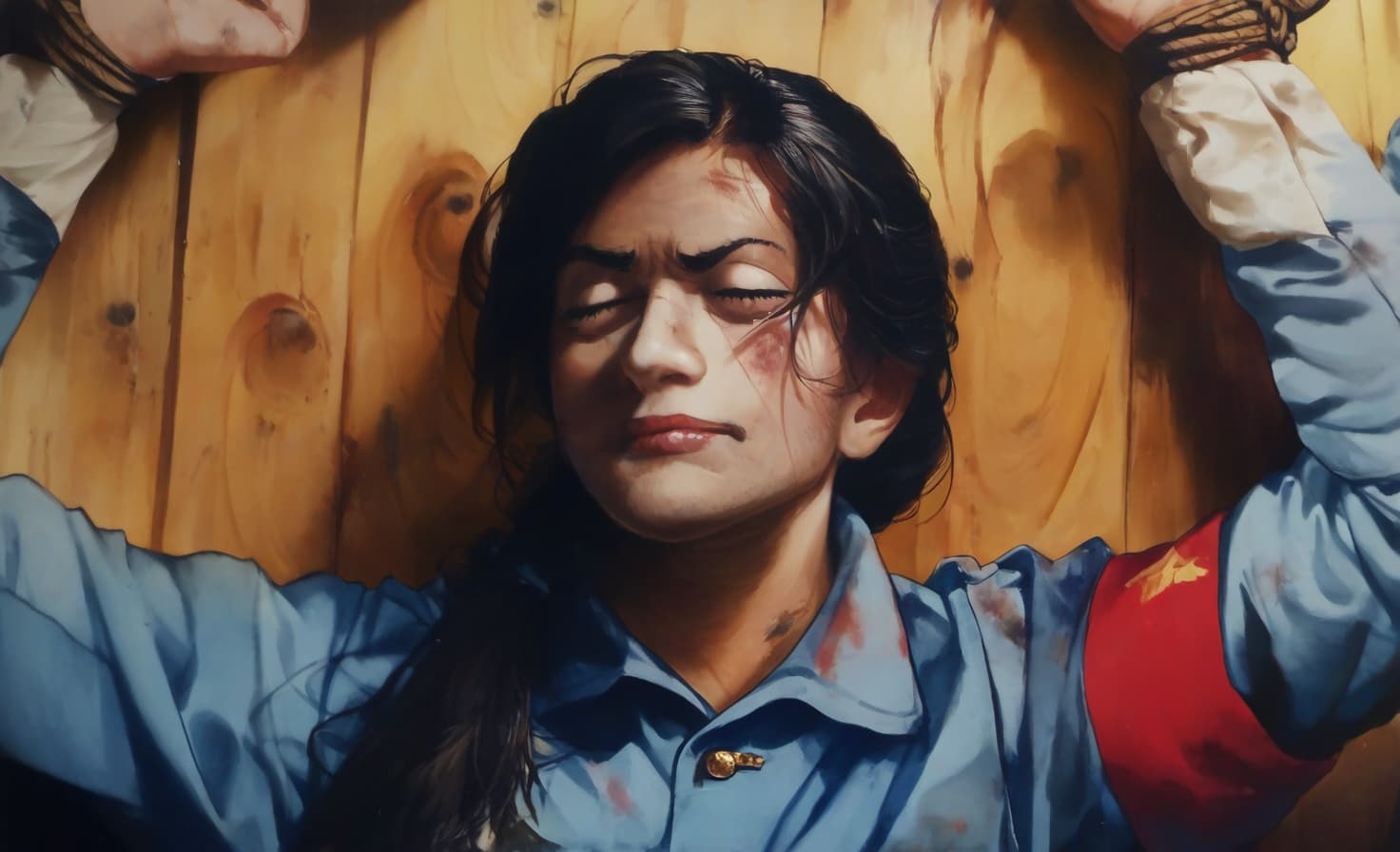 《鬼子下村——不屈的女烈》【22-38】 - AI女烈作品展示与讨论 - 红霞万朵