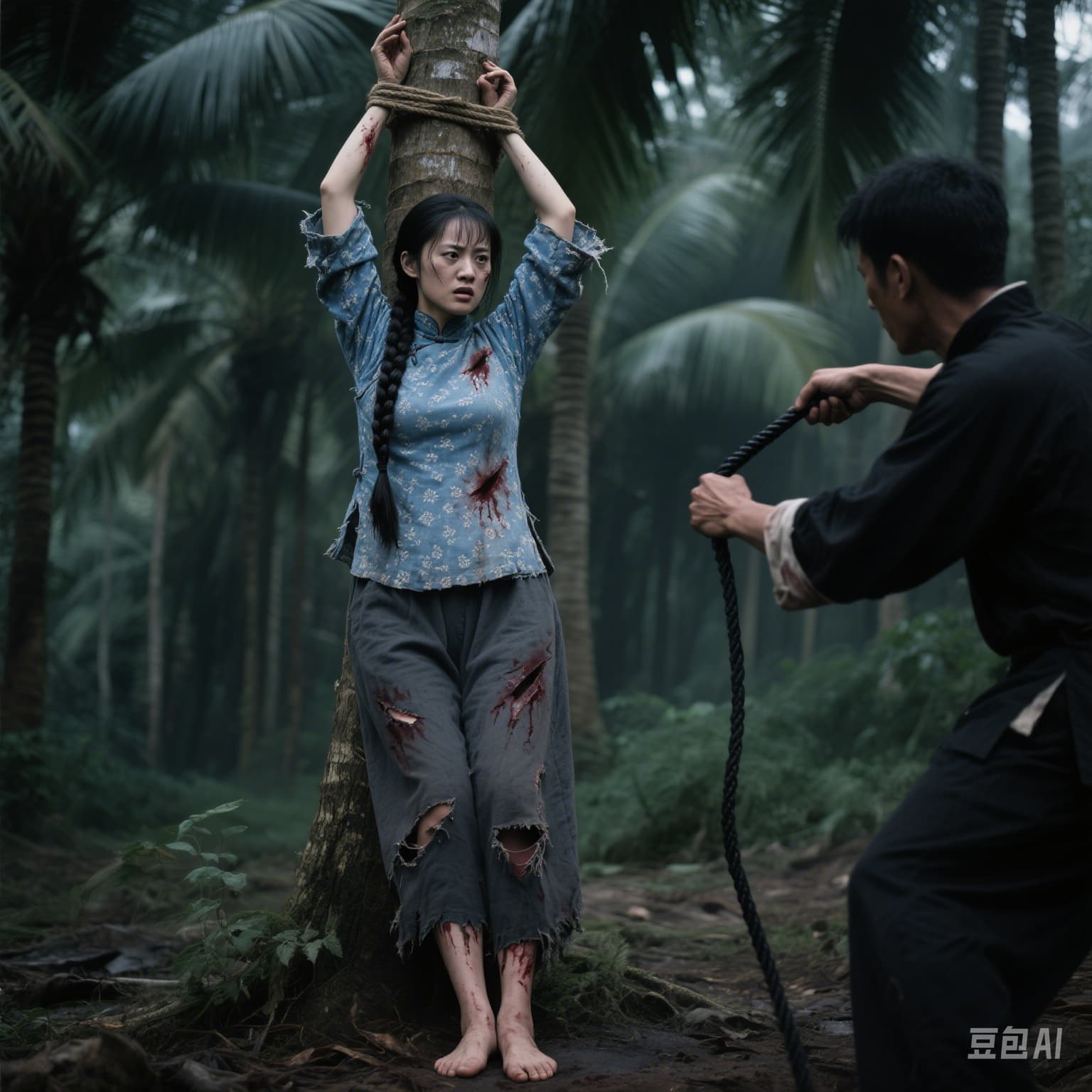 椰林悲歌......... - AI女烈作品展示与讨论 - 红霞万朵